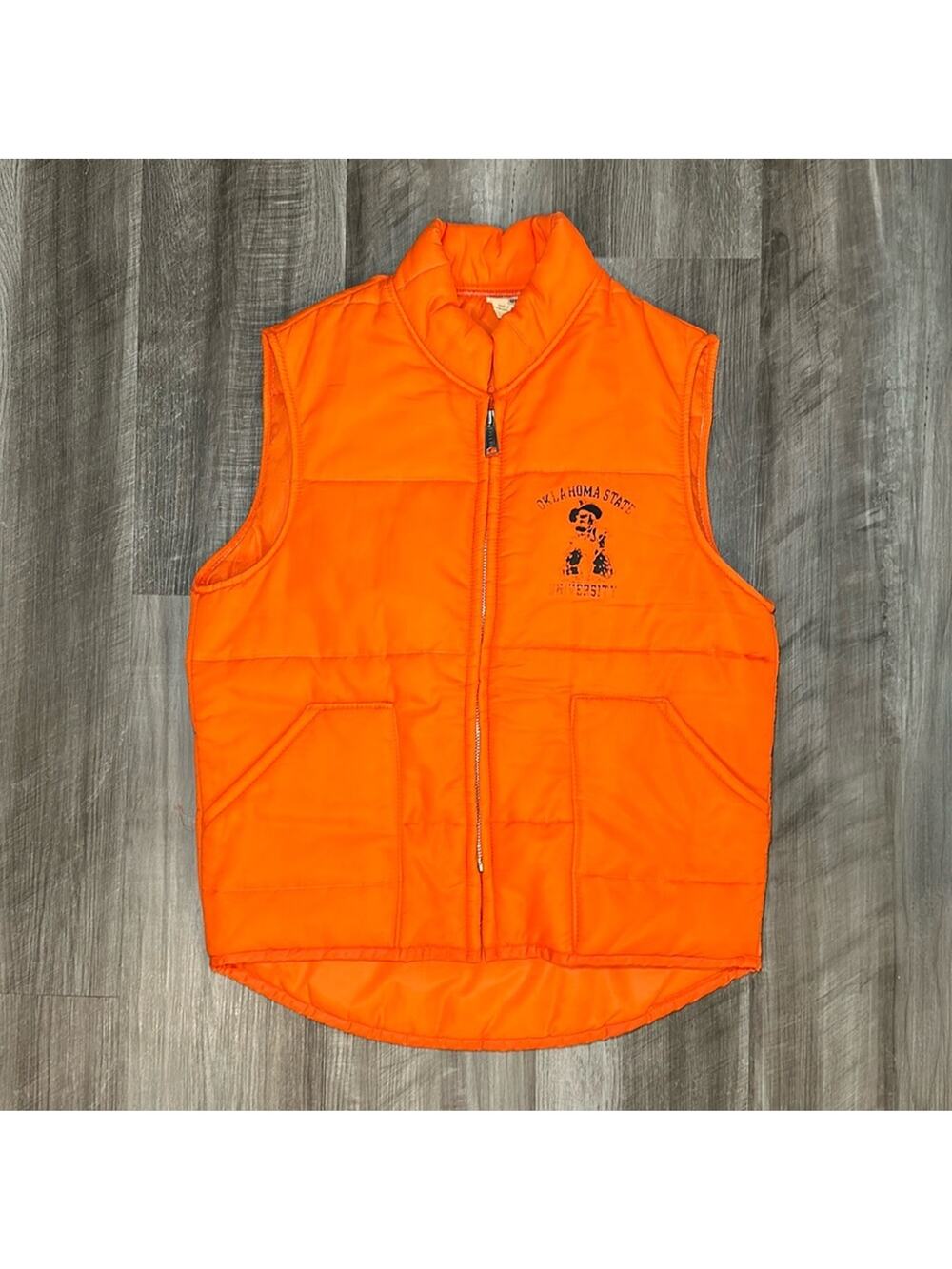 Oklahoma State Cowboys Vintage Chalk Line Puffer Vest - Small (18/20)